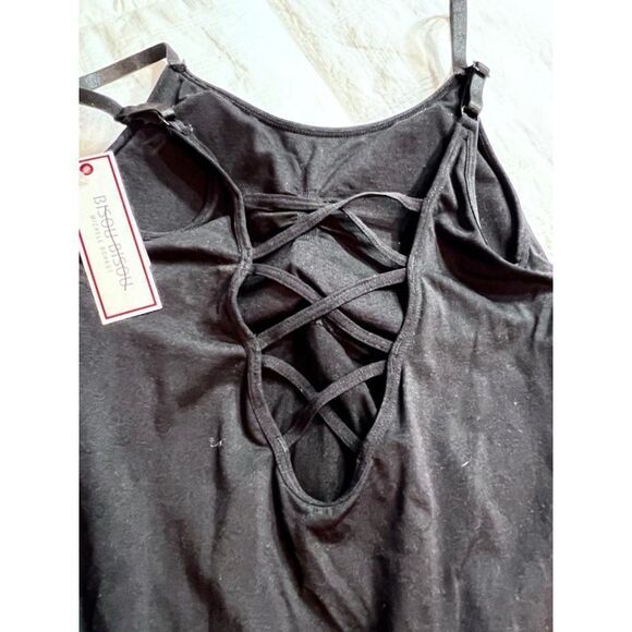 Bisou Bisou Criss Cross Back‎ Bodysuit One Piece Tank Top Undershirt Large - Picture 6 of 8